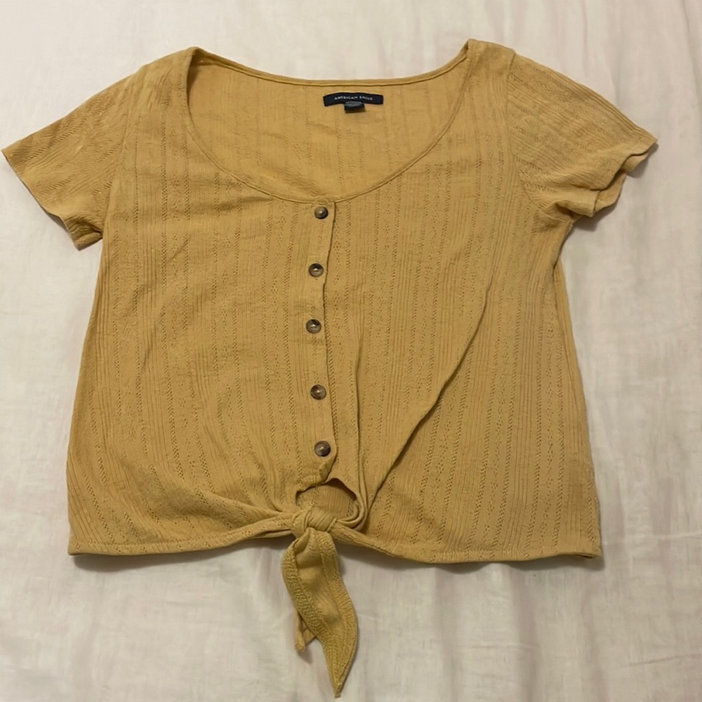 American Eagle Button Down Tie Top